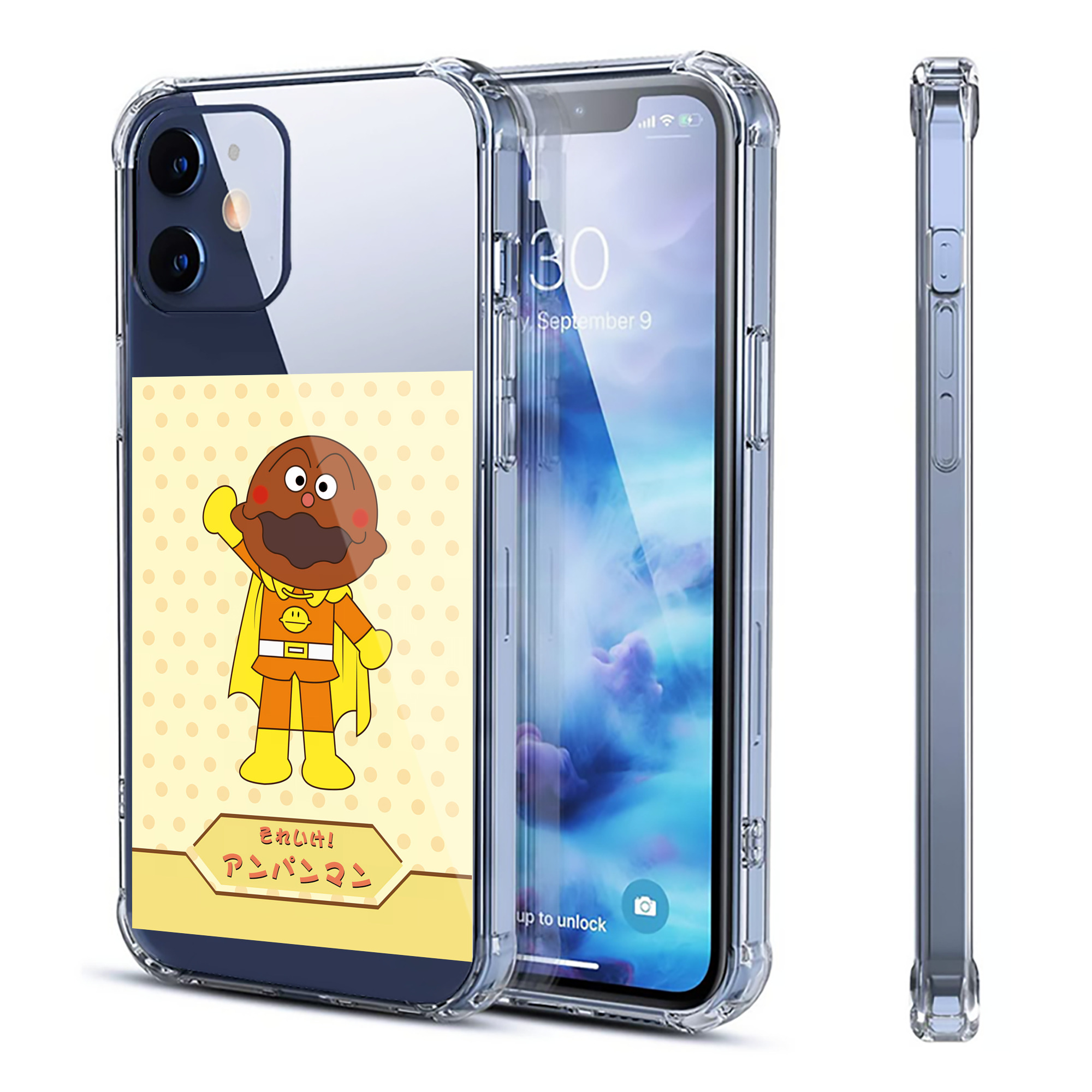 （画像用） アンパンマン Anpanman 【iPhone 12シリーズ対応】透明スマホケース（クリアソフトケース）